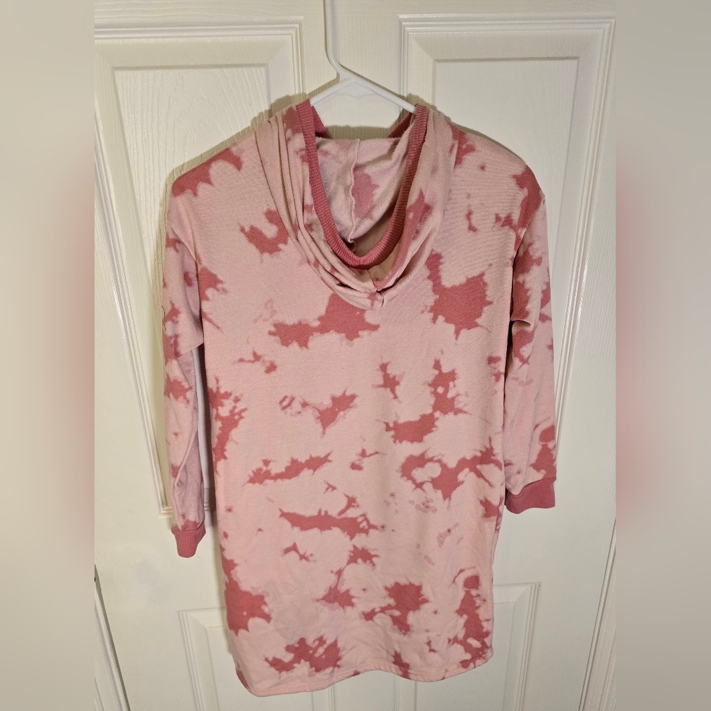 Wonder Nation Girls Pink Hooded Long Sleeve Fleece Lined Pullover Jacket Large - Picture 2 of 9